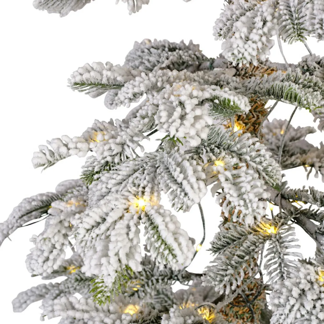 Sapin de Noël artificiel lumineux 250 LED (H240 cm) Sierra Vert enneigé