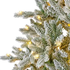 Sapin de Noël artificiel lumineux 430 LED (H210 cm) Allix Vert enneigé