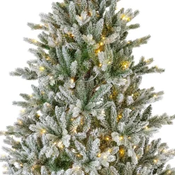 Sapin de Noël artificiel lumineux 430 LED (H210 cm) Allix Vert enneigé