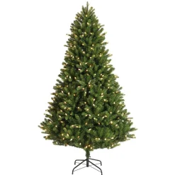 Sapin de Noël artificiel lumineux 400 LED (H210 cm) Barrow Vert sapin