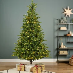Sapin de Noël artificiel lumineux 560 LED (H240 cm) Allix Vert sapin