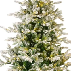 Sapin de Noël artificiel lumineux 400 LED (H180 cm) Glorious Vert enneigé