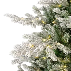 Sapin de Noël artificiel lumineux 550 LED (H210 cm) Glorious Vert enneigé