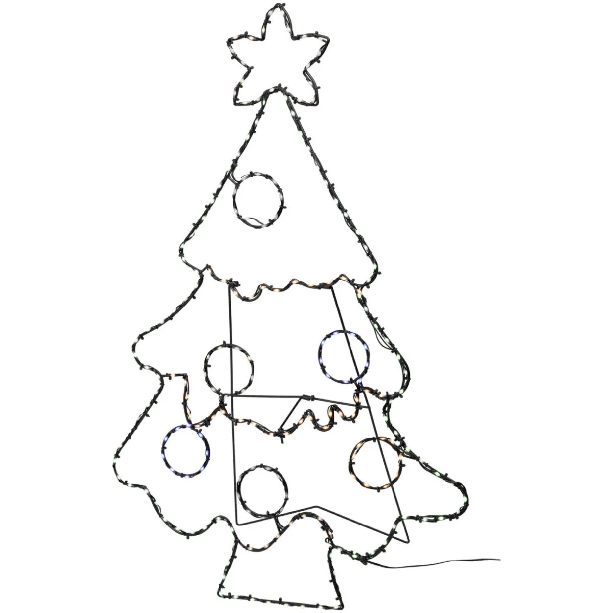 Sapin de Noël lumineux 201 LED (H80 cm) Néon effet flash Multicolore