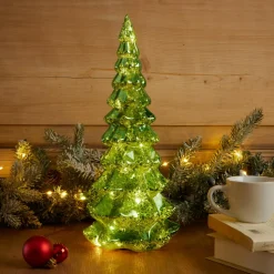 Sapin de Noël lumineux à piles 20 LED (H32 cm) Eternel Vert