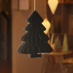 Sapin en papier à suspendre (H15 cm) fermeture Magnétique Noir