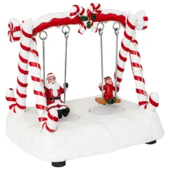 Scène de vie illuminée à piles (H12 cm) Balançoire en mouvement