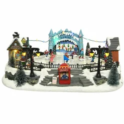 Scène de vie illuminée et musicale Patinoire extérieure