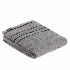Serviette de bain coton (50 x 90 cm) Black Line Gris / noir