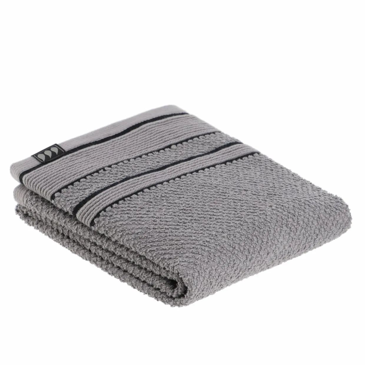 Serviette de bain coton (50 x 90 cm) Black Line Gris / noir