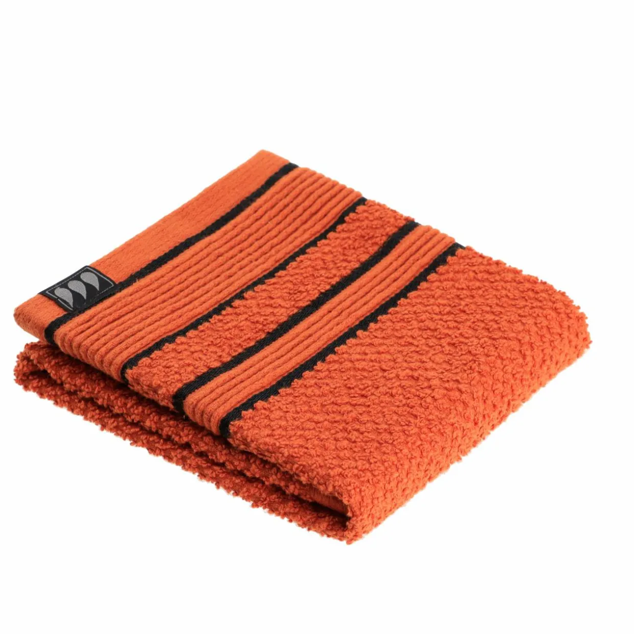 Serviette de bain coton (30 x 50 cm) Black Line Terracotta / noir