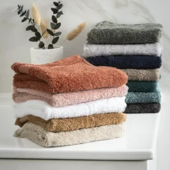 Serviette de bain coton bio (30 x 50 cm) Méline Camel