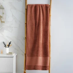 Serviette de bain coton bio (90 x 150 cm) Méline Terracotta