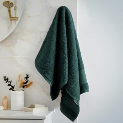 Serviette de bain coton bio (50 x 90 cm) Méline Vert émeraude