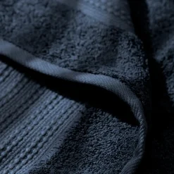 Serviette de bain coton bio (30 x 50 cm) Méline Bleu nuit