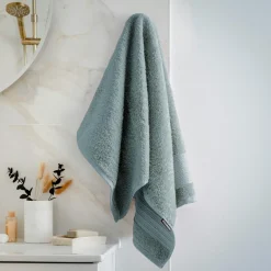 Serviette de bain coton bio (50 x 90 cm) Méline Bleu glacier