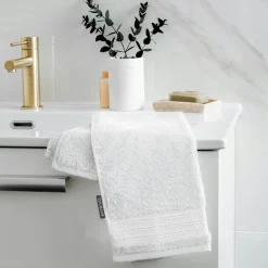 Serviette de bain coton bio (30 x 50 cm) Méline Blanc chantilly