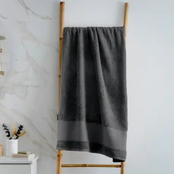 Serviette de bain coton bio (70 x 130 cm) Méline Gris orage