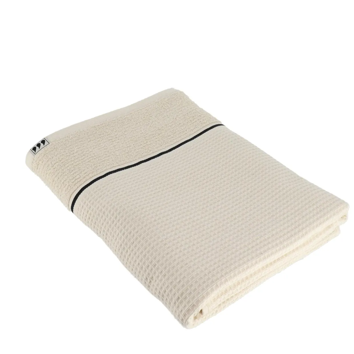 Serviette de bain coton nid d'abeille (70 x 130 cm) Japandi Beige