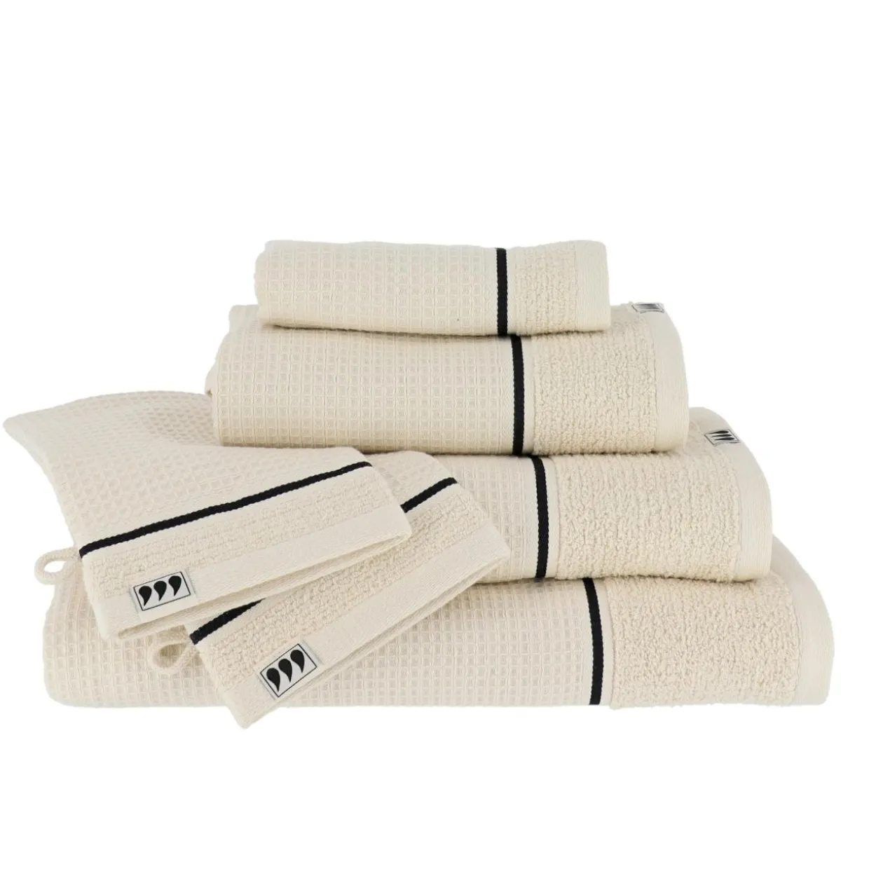 Serviette de bain coton nid d'abeille (70 x 130 cm) Japandi Beige