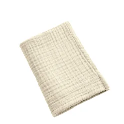 Serviette de bain gaze de coton (30 x 50 cm) Gaïa Beige pampa