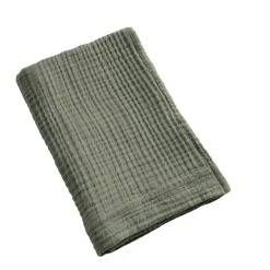 Serviette de bain gaze de coton (70 x 130 cm) Gaïa Vert romarin