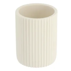 Set d'accessoires salle de bain résine Strié Blanc