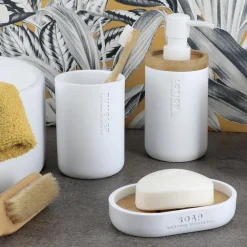 Set d'accessoires salle de bain Purebamboo Blanc