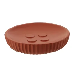 Set d'accessoires salle de bain résine Strié Terracotta