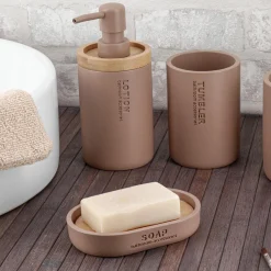 Set d'accessoires salle de bain Purebamboo Cappuccino