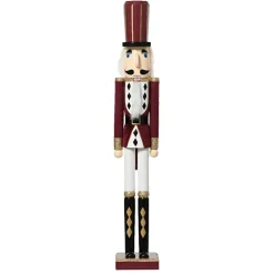 Soldat Casse-noisette en bois (H76 cm) Gustave Lie de vin