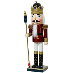 Soldat Casse-noisette en bois (H38 cm) Augustin le prince Bordeaux