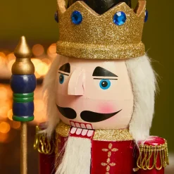 Soldat Casse-noisette en bois (H38 cm) Augustin le prince Bordeaux