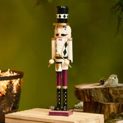 Soldat Casse-noisette en bois (H50 cm) Gaby et son tambour Impérial Blanc