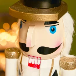 Soldat Casse-noisette en bois (H50 cm) Gaby et son tambour Impérial Blanc