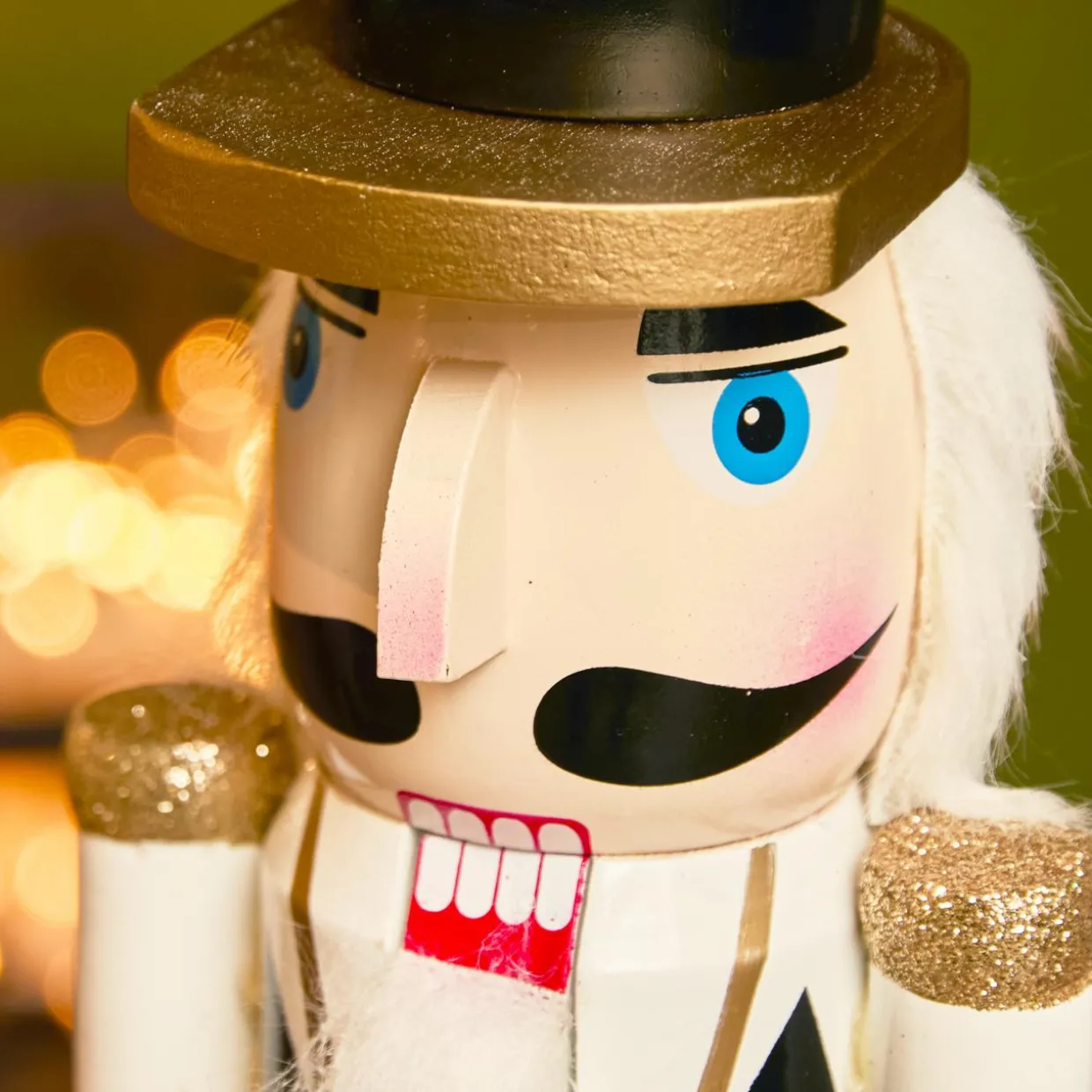 Soldat Casse-noisette en bois (H50 cm) Gaby et son tambour Impérial Blanc