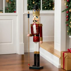 Soldat Casse-noisette en bois (H89 cm) Augustin le prince Bordeaux