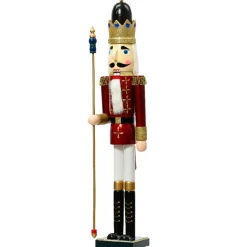 Soldat Casse-noisette en bois (H89 cm) Augustin le prince Bordeaux