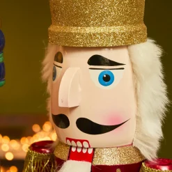 Soldat Casse-noisette en bois (H89 cm) Augustin le prince Bordeaux