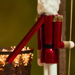 Soldat Casse-noisette en bois (H89 cm) Augustin le prince Bordeaux