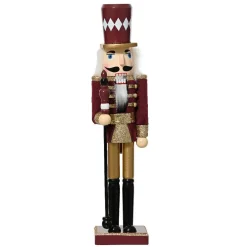 Soldat Casse-noisette Musical en bois (H38 cm) Edouard Impérial Lie de vin