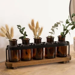 Soliflores bois et métal Sophie Noir