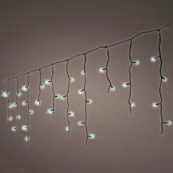 Stalactite lumineuse 5 m 119 LED câble noir Stars Blanc froid