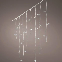 Stalactite lumineuse 11,80 m 480 LED câble transparent Stars Blanc froid