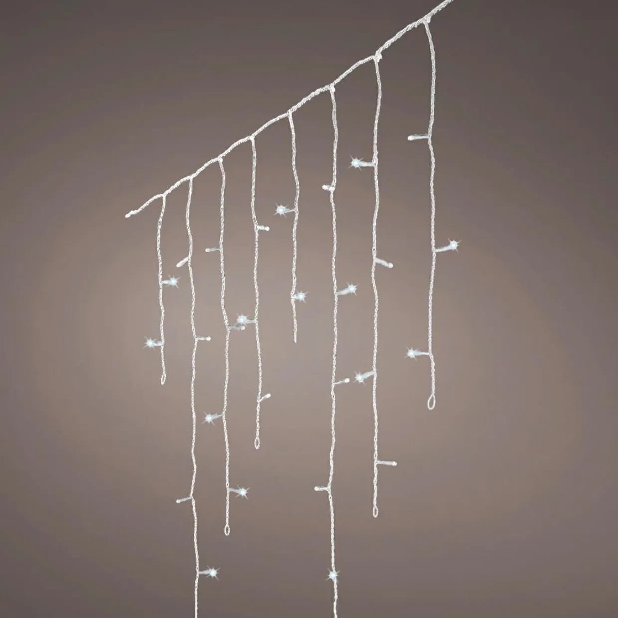 Stalactite lumineuse 20 m 490 LED câble transparent Stars Bicolore Blanc froid et bleu