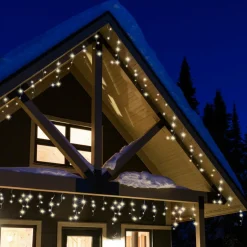 Stalactite lumineuse 20 m 490 LED câble noir Stars Blanc chaud