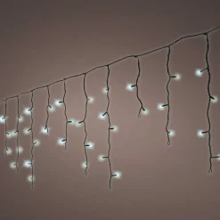 Stalactite lumineuse 11 m 259 LED câble noir Stars Blanc froid