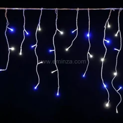 Stalactite lumineuse 7,50 m 175 LED câble blanc Stars Bicolore Bleu et blanc froid