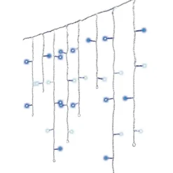 Stalactite lumineuse 7,50 m 175 LED câble blanc Stars Bicolore Bleu et blanc froid