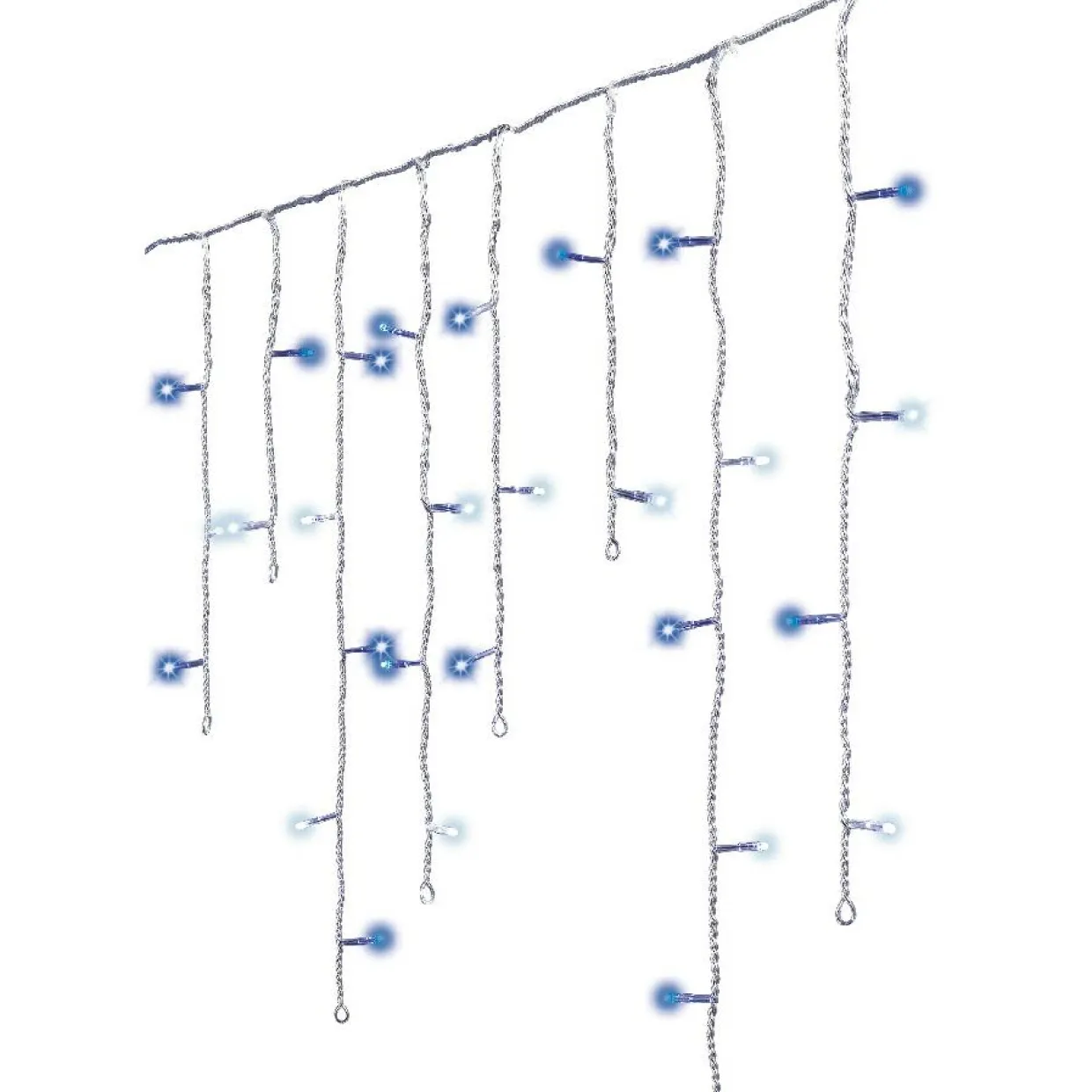Stalactite lumineuse 7,50 m 175 LED câble blanc Stars Bicolore Bleu et blanc froid